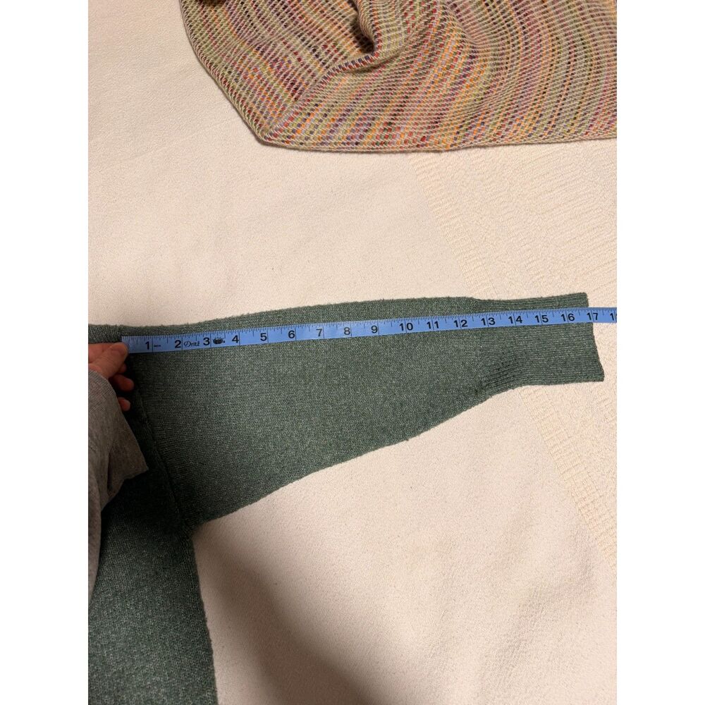 Frey by Short Story Green Crewneck Sweater S/M Petite - Picture 7 of 8